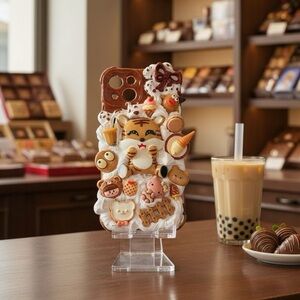 Decorative Beige Phone Case Cover for Cell Phones handmade